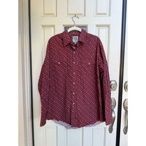 Ely Cattleman Pearl Snap Button Down Long‎ Sleeve Western Shirt Size XL